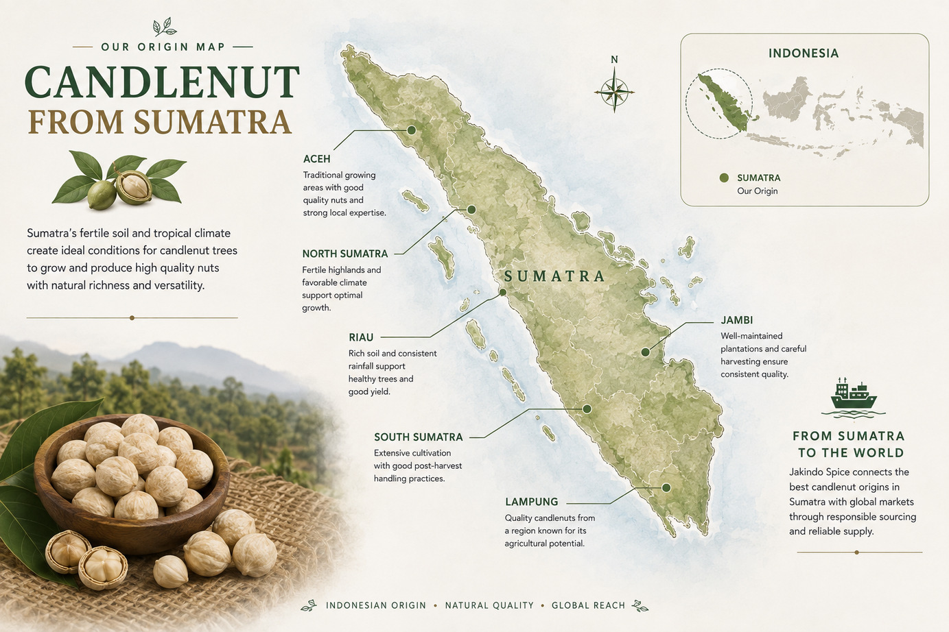 Candlenut from Sumatra — origin map