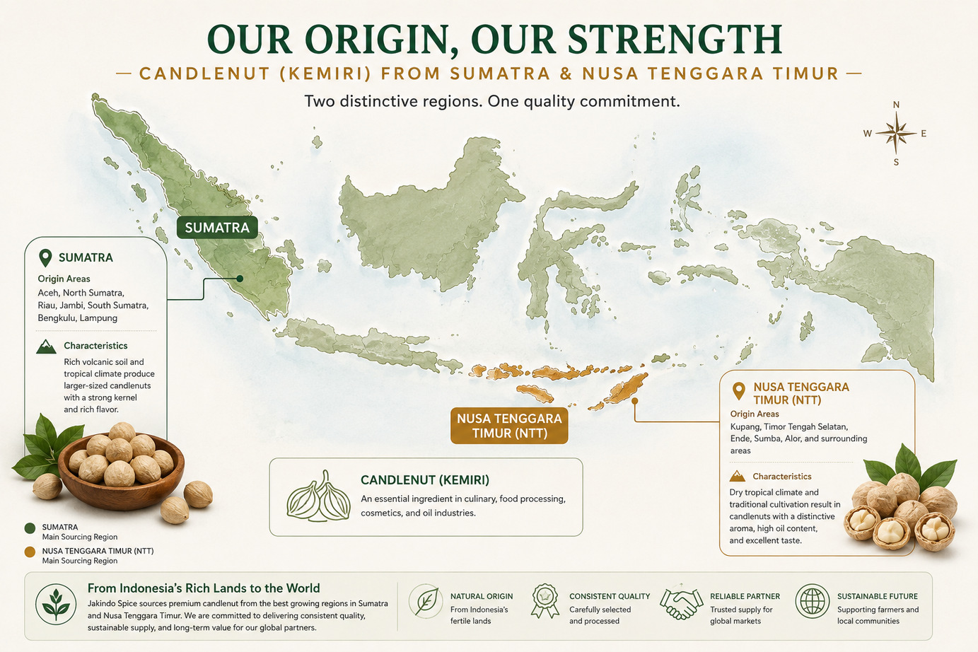 Our origin, our strength — candlenut from Sumatra and Nusa Tenggara Timur